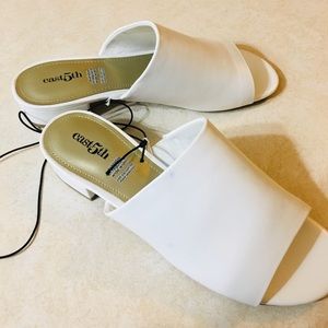 Women white dress slide sandals